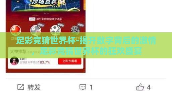 足彩竞猜世界杯-揭开数字背后的激情，足彩竞猜世界杯的狂欢盛宴