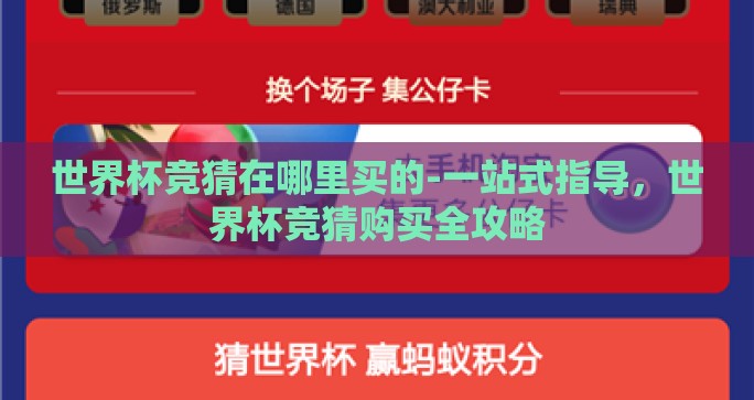 世界杯竞猜在哪里买的-一站式指导，世界杯竞猜购买全攻略