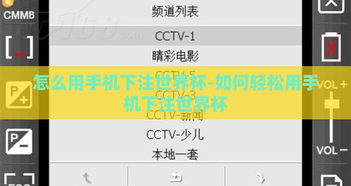 怎么用手机下注世界杯-如何轻松用手机下注世界杯