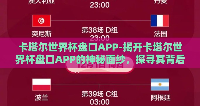 卡塔尔世界杯盘口APP-揭开卡塔尔世界杯盘口APP的神秘面纱，探寻其背后的多维效应与挑战