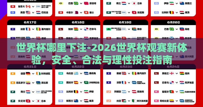 世界杯哪里下注-2026世界杯观赛新体验，安全、合法与理性投注指南