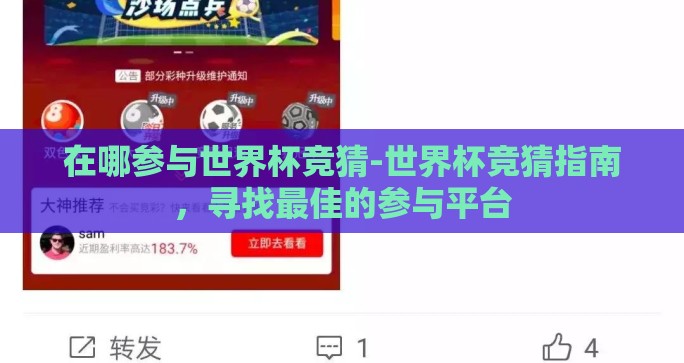 在哪参与世界杯竞猜-世界杯竞猜指南，寻找最佳的参与平台