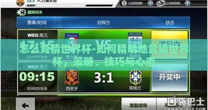 怎么竞猜世界杯-如何精明地竞猜世界杯，策略、技巧与心态